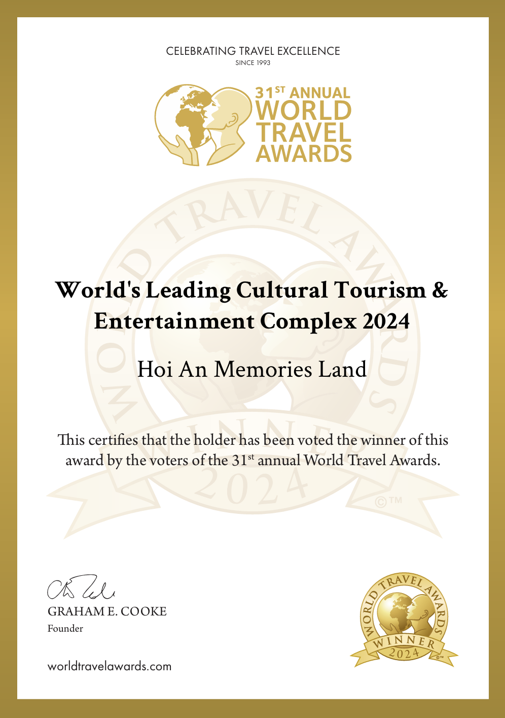 Lần thứ 3 đảo ký ức hội an tự hào chinh phục giải thưởng World Travel Awards 2024