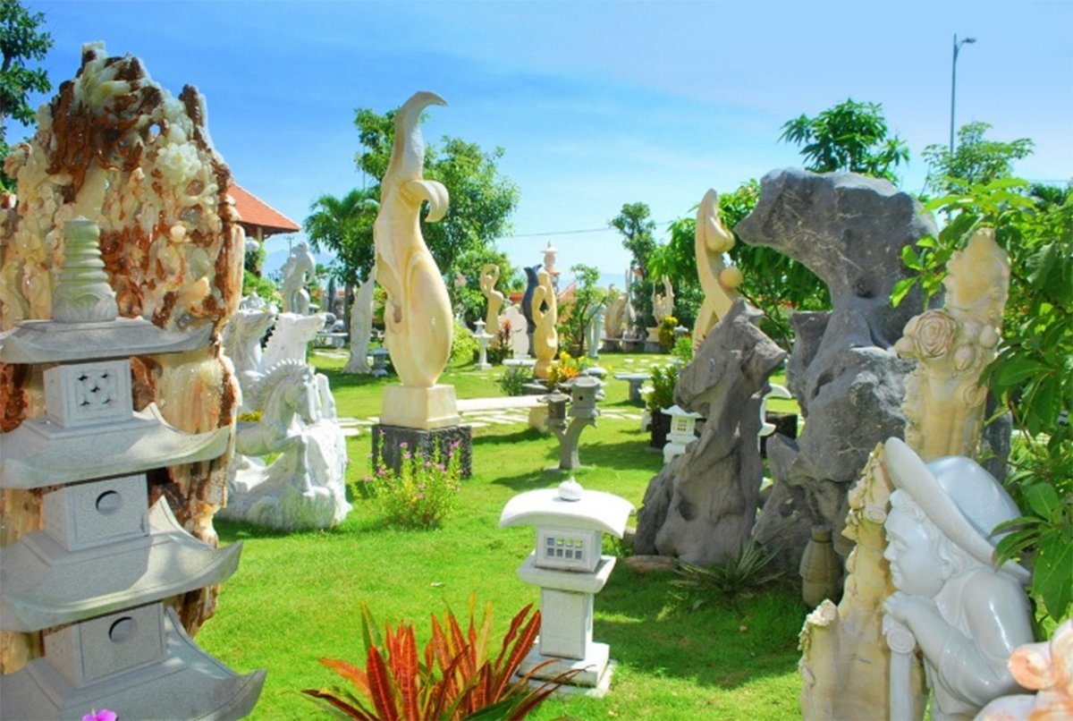 Admire the detailed and carefully crafted sculptures at Non Nuoc Stone Carving Village