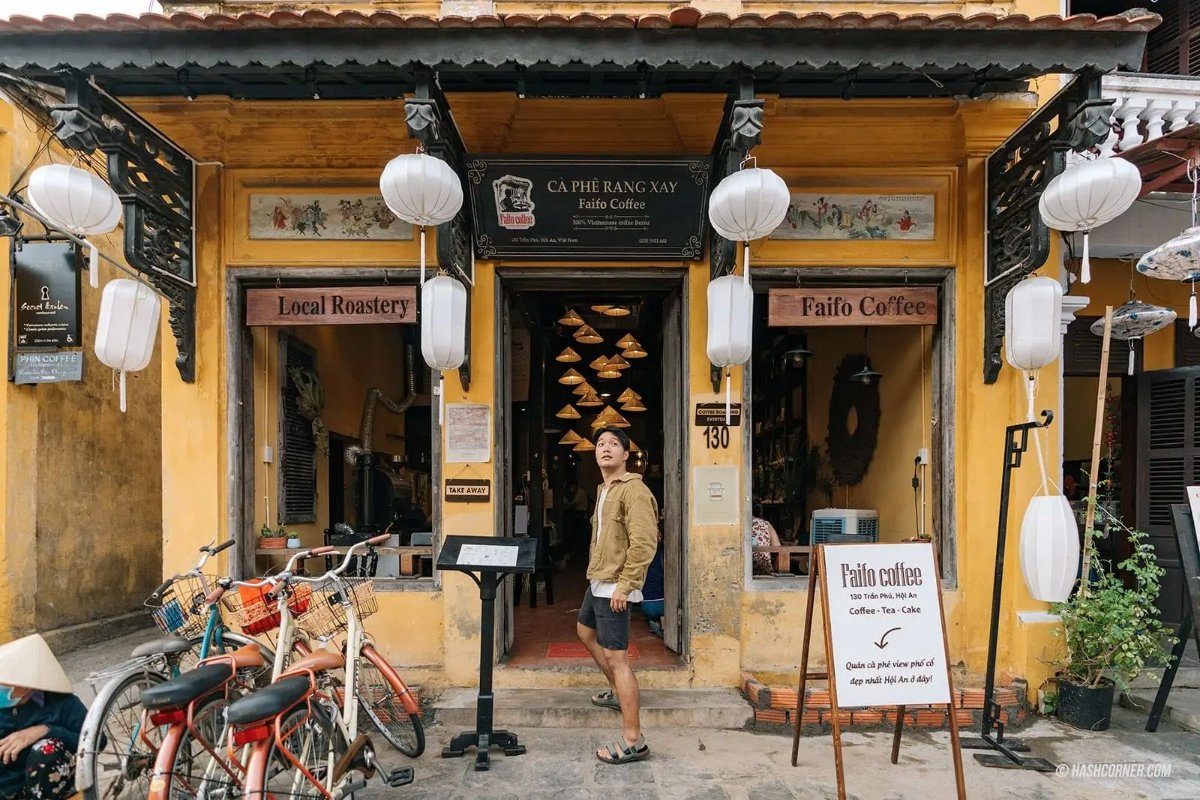 Faifo Coffee — a standout cafe on Tran Phu Street with a beautiful old town view and a signature photo spot